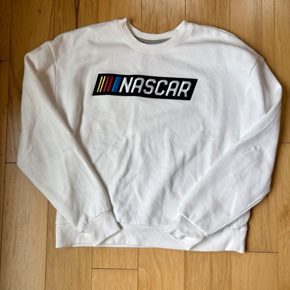 Antigua Nascar Victory Crewneck Sweatshirt Women's XL White Embroidered Logo